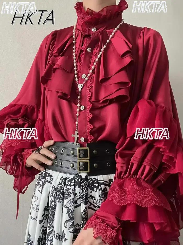 Chemise à manches chauve-souris en polyester et coton avec volants pour femmes, élégante et polyvalente pour diverses occasions