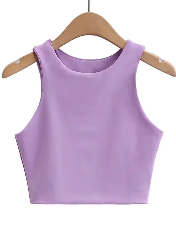 Débardeur sexy et slim pour femmes, polyester élasthanne, haute élasticité, style club, été 2023, six couleurs disponibles