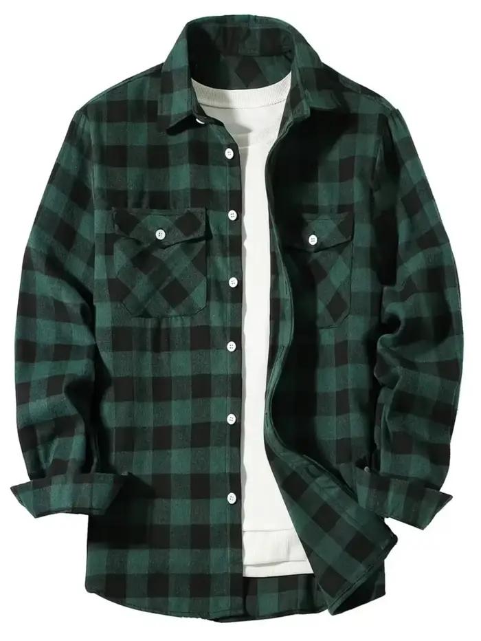 Chemise Tendance Y2K à Carreaux LVLAEA pour Homme