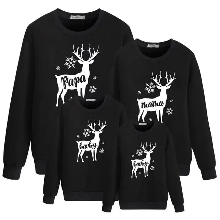 "Papa maman enfant cerf de noël" famille correspondant vêtements sweats correspondant tenues pulls f