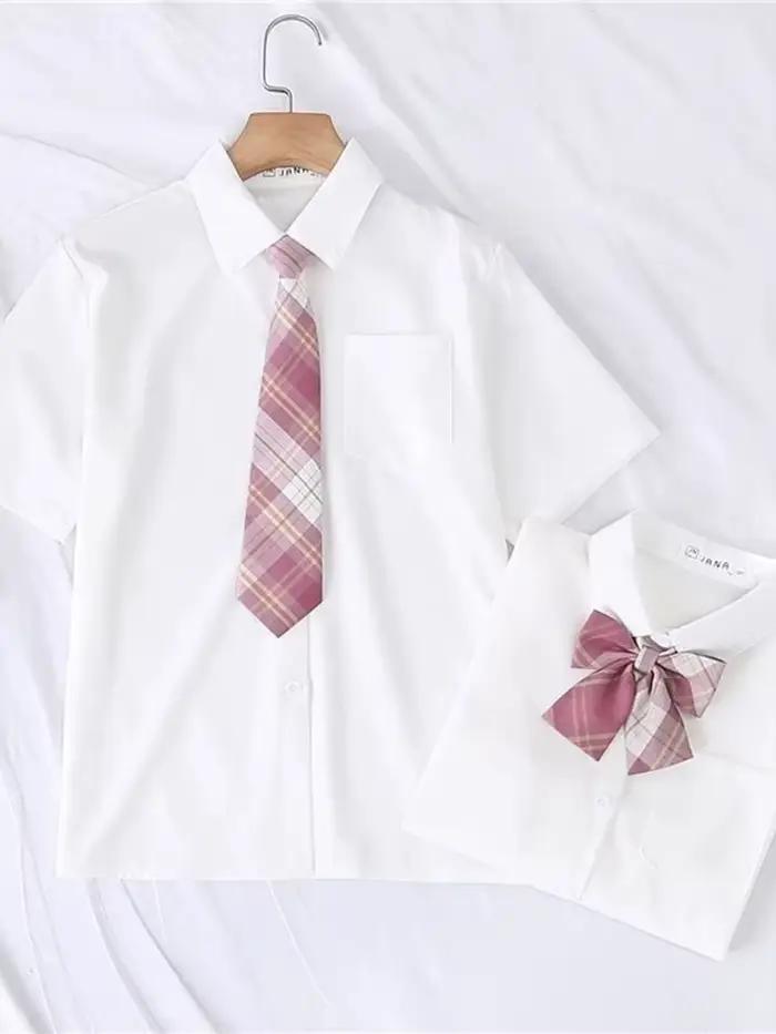 JMPRS – chemise blanche d'été pour femmes, manches courtes, Style JK Preppy, japon, filles, hauts Ha