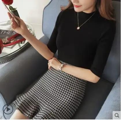 Col roulé en cachemire pour femme, pull à manches courtes, tee-shirt de base, pull sexy, tout neuf,