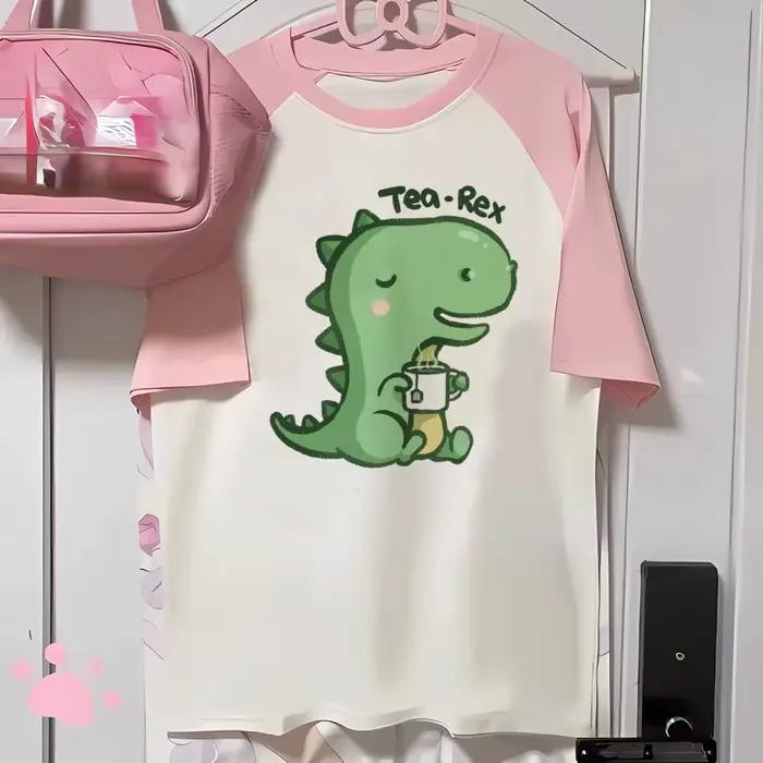 T-shirt dinosaure pour femme, vêtements décontractés, tee-shirt fille, vêtements des années 2000