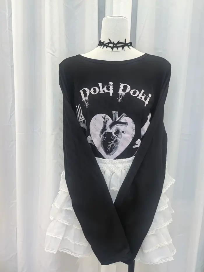 Kawaii haut court femmes gothique femmes recadrée japonais Y2k hauts vêtements femme Emo Grunge vête