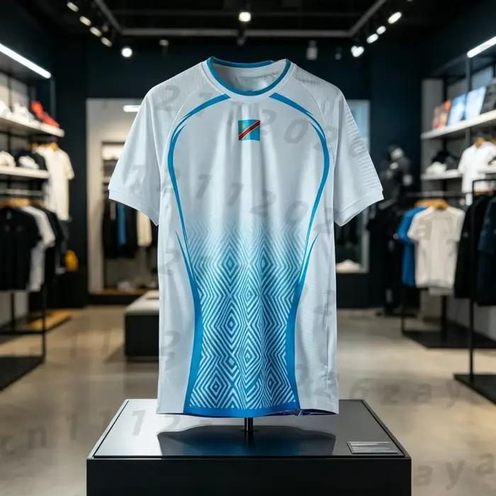 Nouveau T-shirt d'été bleu personnalisé Congo 2026, séchage rapide, respirant et simple, best-seller