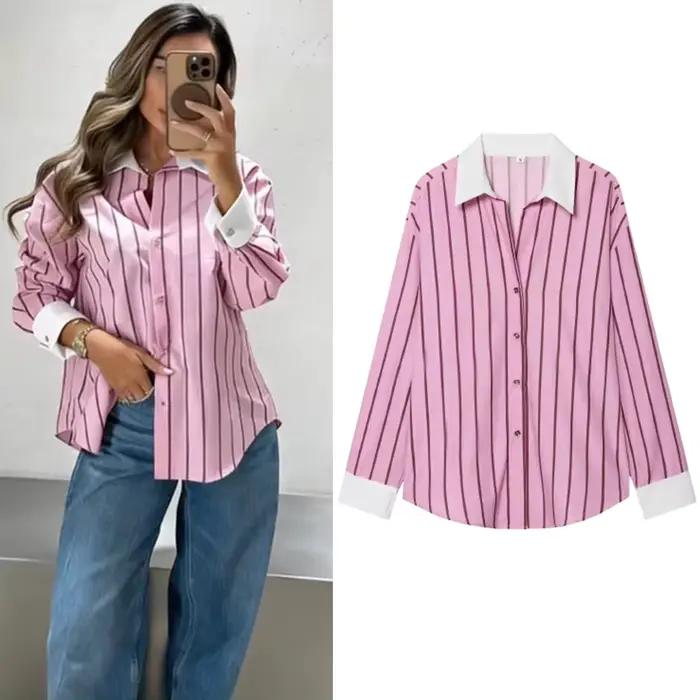 Chemisiers et hauts pour femmes, nouvelle collection printemps, mode color block, élégants, chemises
