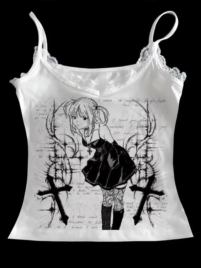Y2k Femmes 90s Vintage Vêtements Vêtements Bébé T-shirts Hauts Femmes T-shirts Goth Anime Fille impr