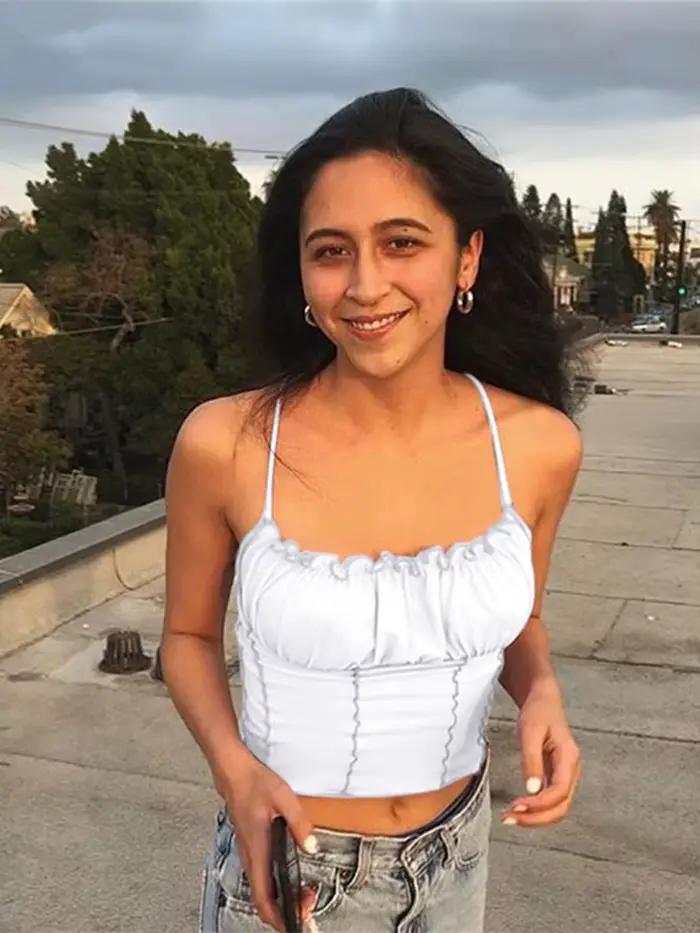 Débardeur froncé sans manches pour femmes, Sexy, à volants, à la mode, sans bretelles, Slim, Camisol