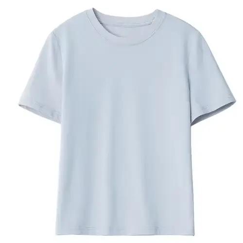 T-shirts pour femmes CHIC VEN, mode unie, col rond, ample, basique, manches courtes, en coton, pulls