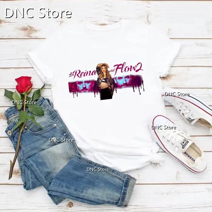 Mode femmes t-shirts cool la reine du flux chanteur de musique impression graphique t-shirts femme é