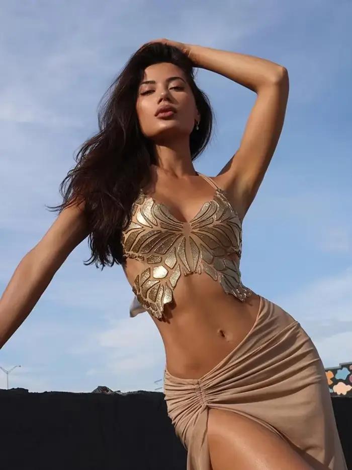 Haut papillon pour femme, corset mignon dos nu, vêtements tendance, accessoires Y2K