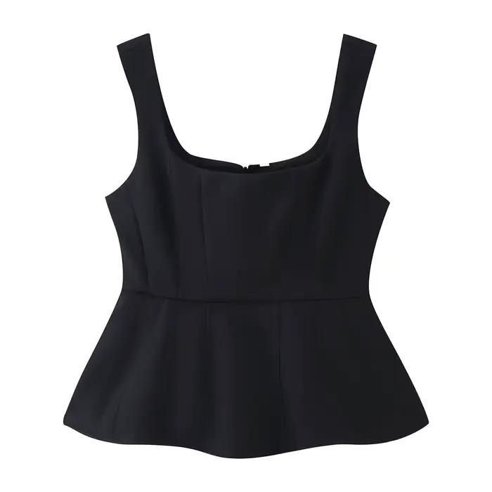Débardeur Femme Col Carré Élégant Sans Manches Coupe Slim Sexy Printemps-Été 2026 – Nouvelle Collect