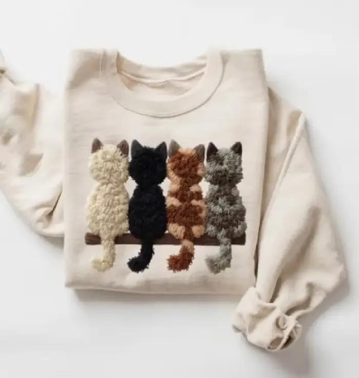 Sweat-shirt à capuche à manches longues pour femme, vêtement de sport, chat de noël, mignon, mode de