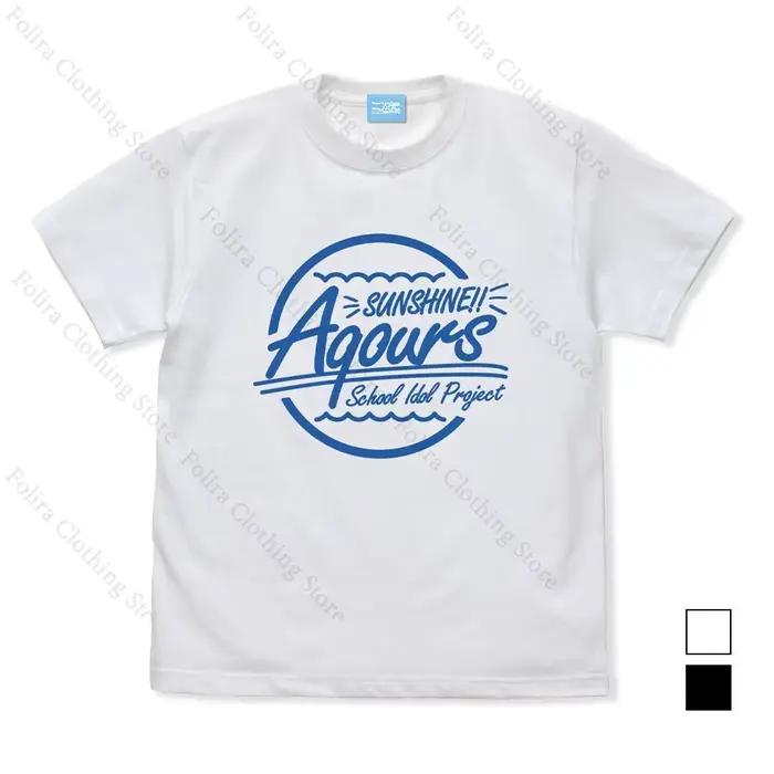 J'adore vivre! Soleil!! Aqours Liella! μ's T-shirt imprimé coton été hauts T-shirt à manches courtes