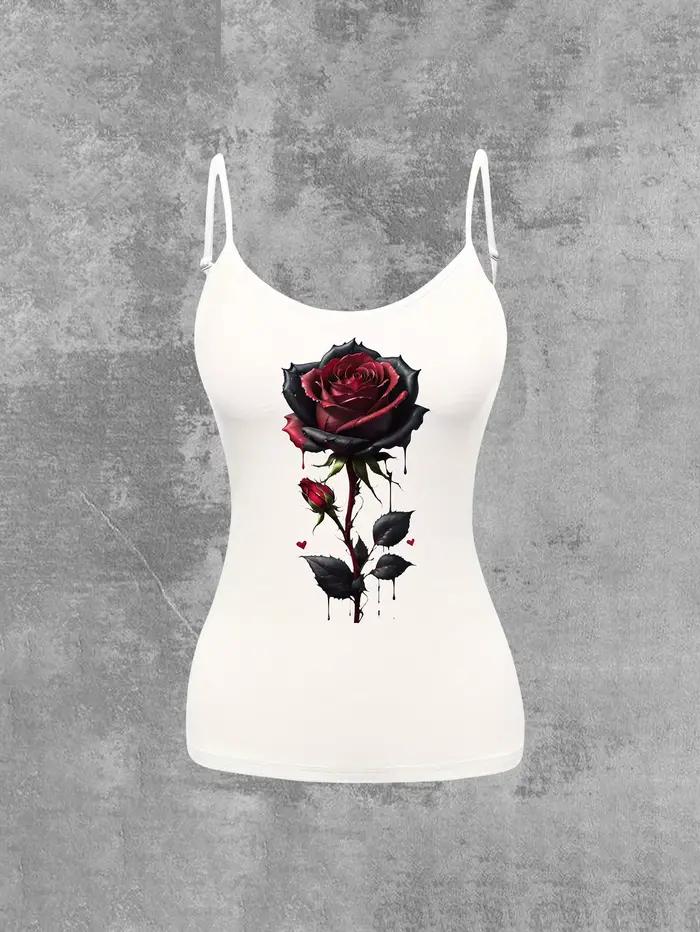 2025 nouveau été femmes sangle haut à la mode impression T-shirt loisirs respirant sangle haut brete