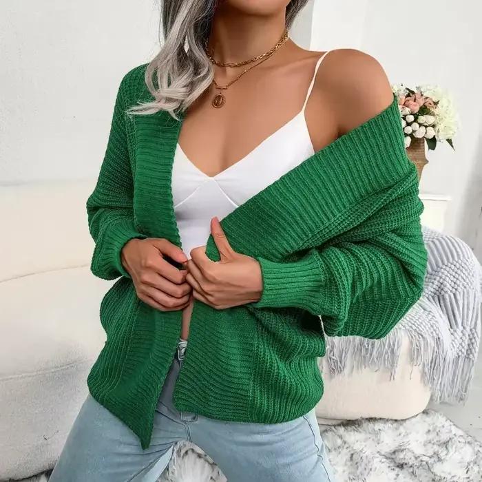 Cardigan long au crochet pour femme, pull amissié à manches longues, vêtements d'extérieur solides,