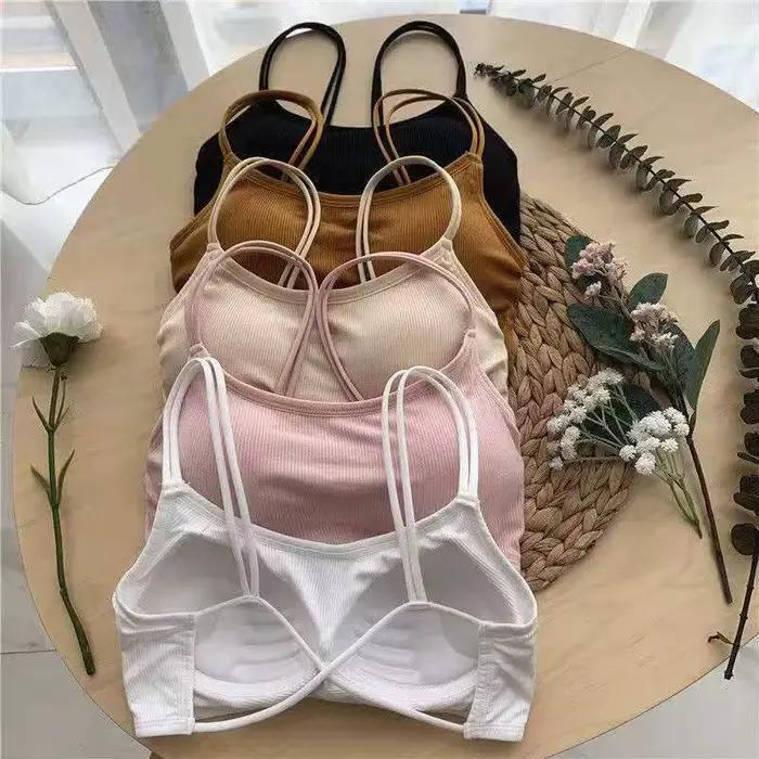 Bralette-Soutien-gorge dos nu pour femme, haut court, bustier tubulaire, push-up sans couture, sans