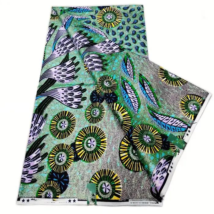 2026 Tissu Wax Africain Doré en Coton, Batik Ankara Original, Haute Qualité, Nouveau Matériau, Pagne