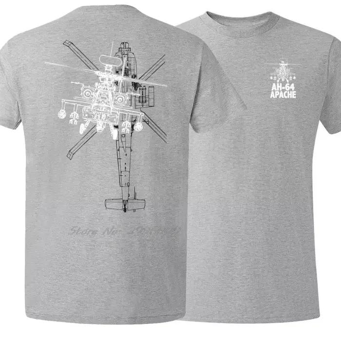 Hauts offre spéciale Design créatif AH-64 T-Shirt pour hélicoptère Apache Gunships. T-shirt col rond