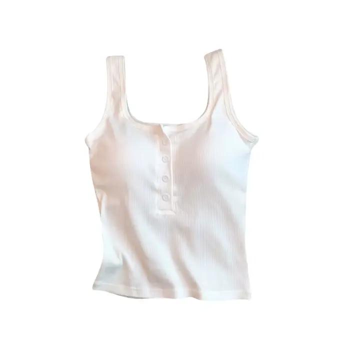 Haut court femmes Sexy hauts sans manche mode femme sous-vêtements dame Camisole fille basique T-shi