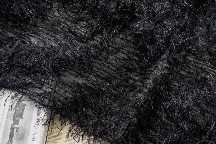 Chemise en tissu de soie avec pompon doré et argenté, pour décoration de robe, tissu de styliste, ac