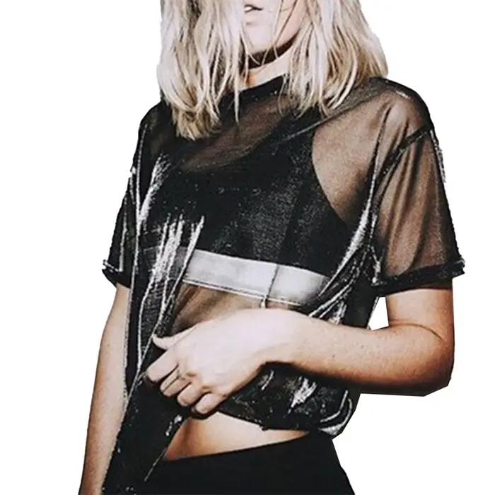 Top élégant et confortable pour femmes, tendance, nouveau, top transparent, légèrement extensible, c