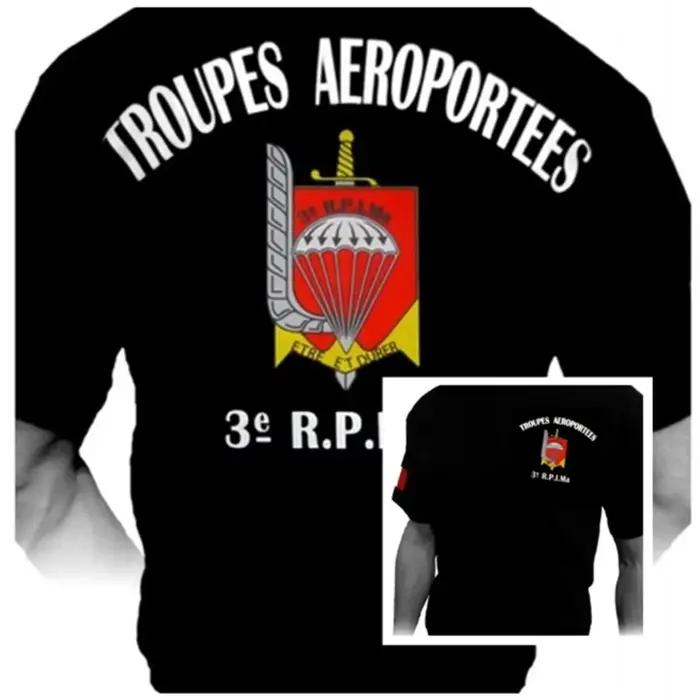 T-Shirt à Manches Courtes et Col Rond en Coton, Décontracté, Français, Airborne 3eme RPIMA