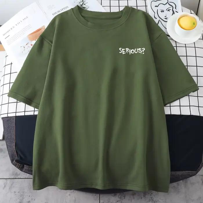 Paroles créatives sérieux imprimé femme T-Shirts simple s-xxxl T-Shirts rétro respirant à manches co