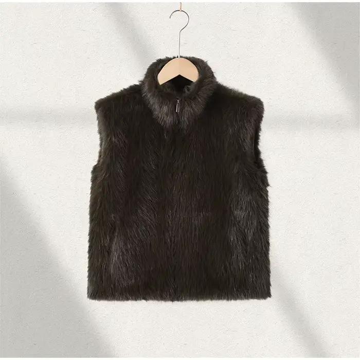 Manteaux Chic en fausse fourrure pour femmes, élégant, ceinture à nouer, épais, manches longues, ves