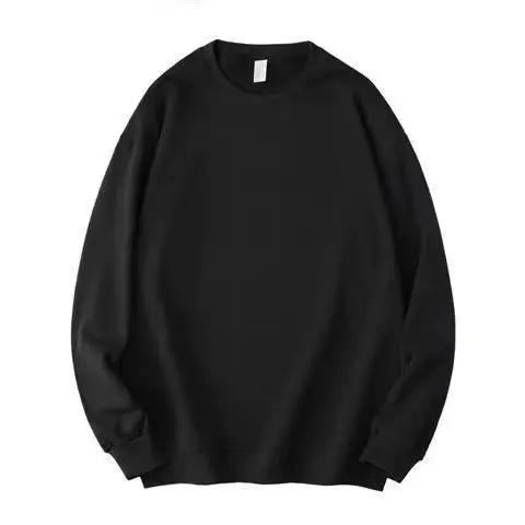 Pull en coton épais 360g, couleur unie, ample, décontracté, pour hommes et femmes, pull à capuche po