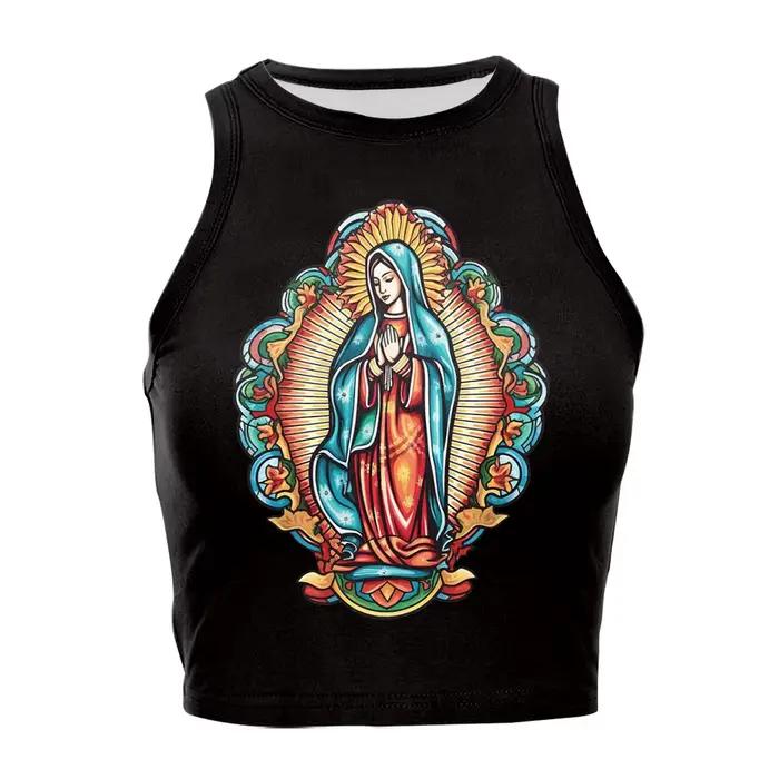 NADANBAO-Haut court à col rond pour femmes, streetwear, sexy, couleur vierge marie, printemps et été