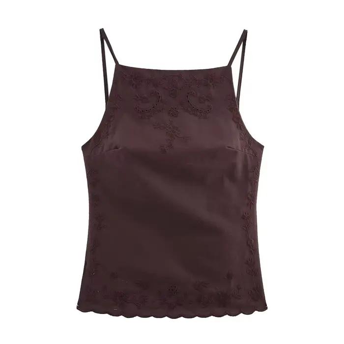 Ensembles de pantalons brodés tenues de vacances femme costume pantalon ensemble en lin nouveau dans