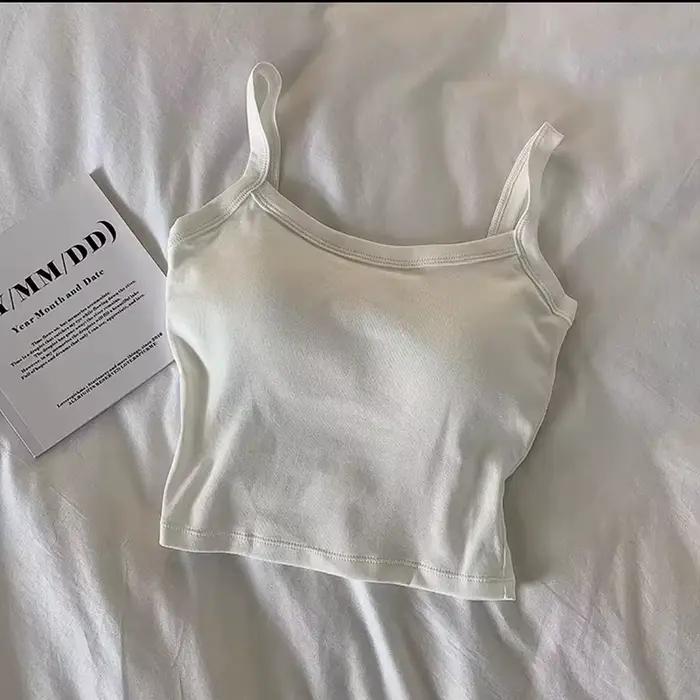 Haut court femmes Sexy hauts sans manche mode femme sous-vêtements dame Camisole fille basique T-shi