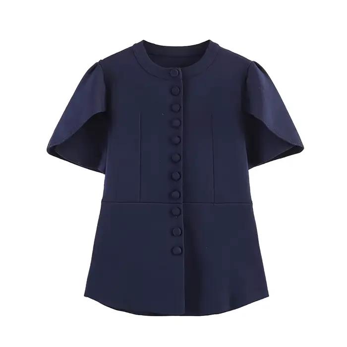 Cardigan d'été chic et élégant pour femme, haut en maille tendance à manches bouffantes, idéal pour