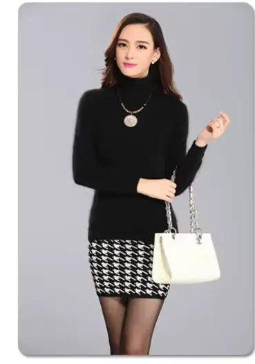 2025 hiver femmes pull 100% vison cachemire col roulé tricoté pull femme couleur unie doux chaud à m