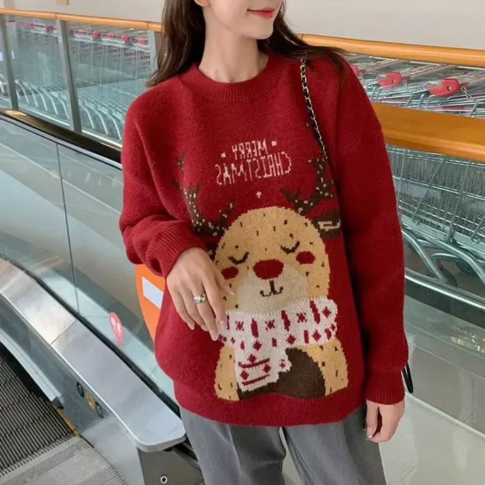 Pull de dessin animé pour femmes, haut tricoté, ample et paresseux, automne et hiver, 2025