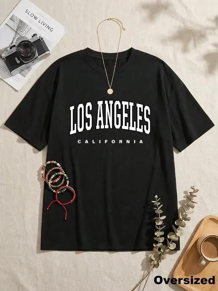 T-shirt ample en coton pour femme, manches courtes, mode décontractée, nouveauté été, confortable, p