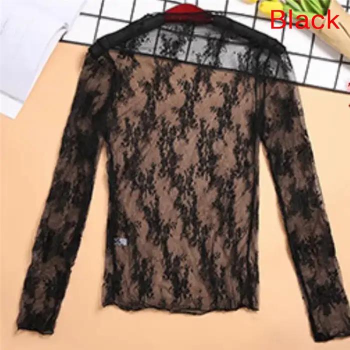 T-shirt transparent à manches longues en tulle, élégant, sexy, maille, transparent, t-shirt en Y