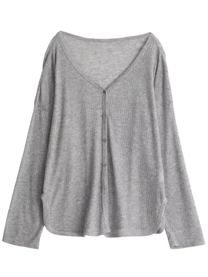 Cardigan femme nouveau col en v à manches longues femme chemise femme pulls Protection solaire femme