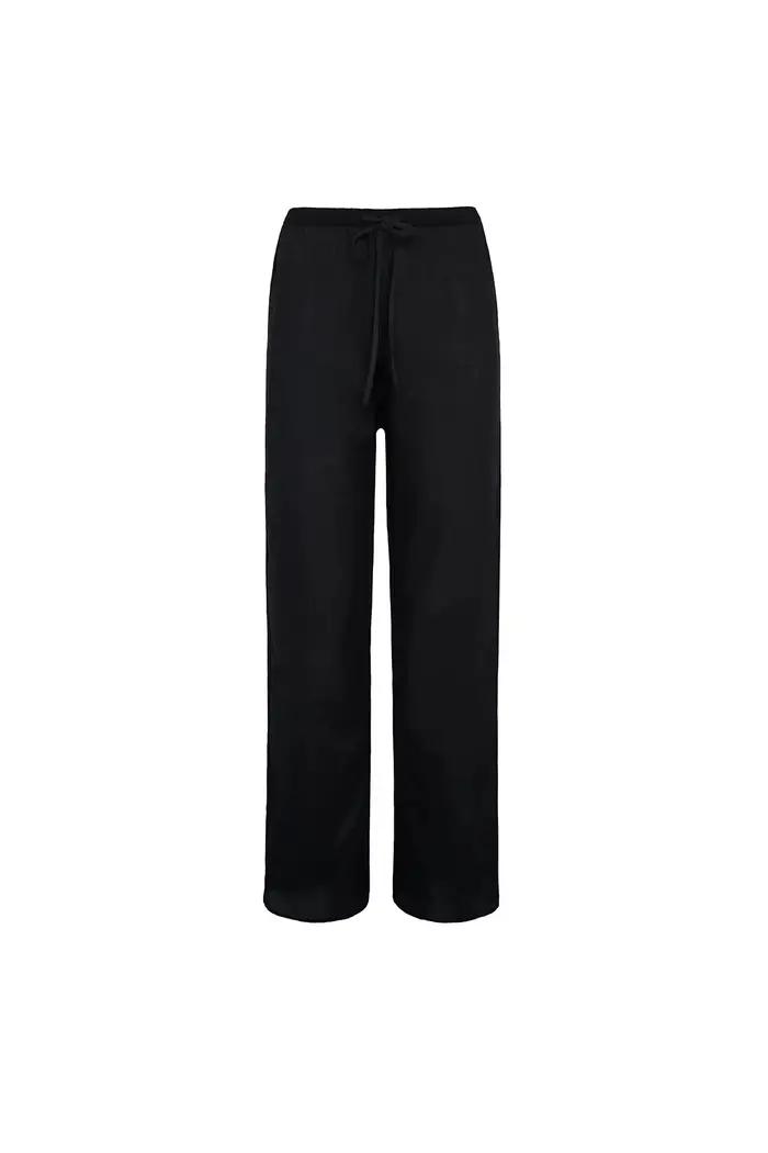 COUCO The Iris Tank Top et pantalon en voile de coton noir