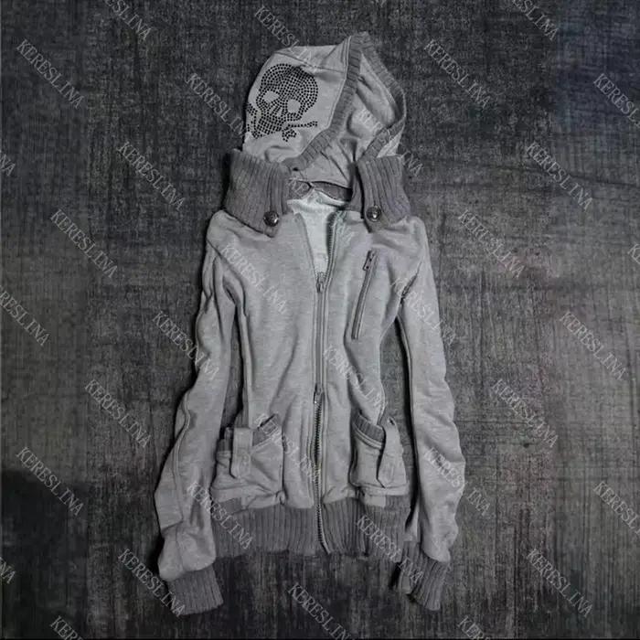 Femmes Cardigan Sweat À Capuche Veste Des Années 2000 Esthétique Harajuku Chaude Fille Mode Américai