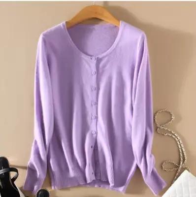 Pull tricoté en cachemire à simple boutonnage pour Femme, Pull-over tricoté en Jersey, décontracté,