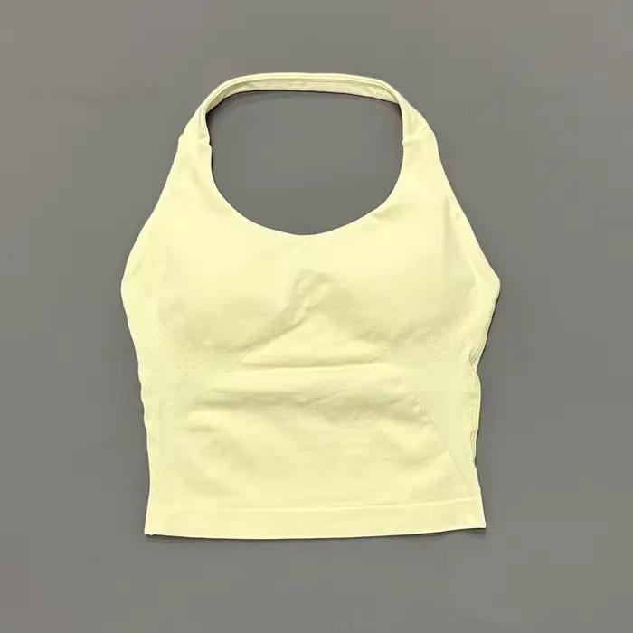 HISTELLO Débardeur de sport dos nu pour femme, soutien-gorge de sport push-up, vêtement de course, h