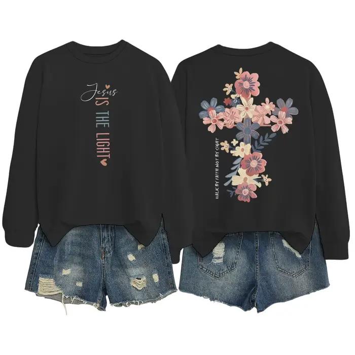 Sweat-shirt chrétien « Jésus est la lumière » pour femme, cadeau pour chrétienne, sweat à capuche re