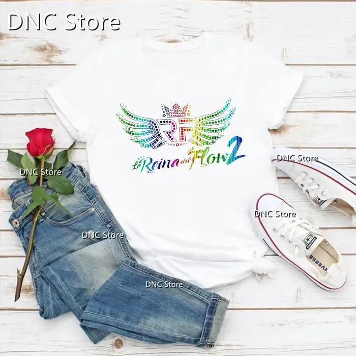 Mode femmes t-shirts cool la reine du flux chanteur de musique impression graphique t-shirts femme é