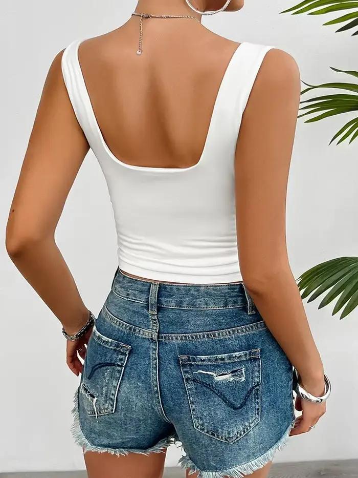Haut à bretelles sexy pour femmes printemps été Y2K solide couleur unie haut à col licou débardeur pour femmes ocassions spéciales