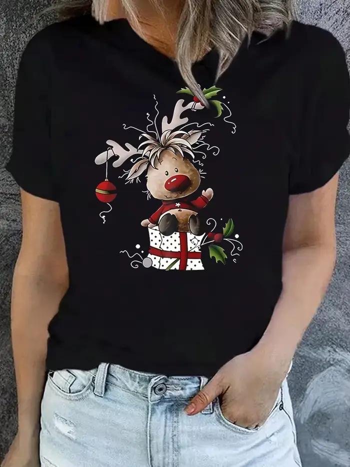 T-shirt manches courtes col rond femme