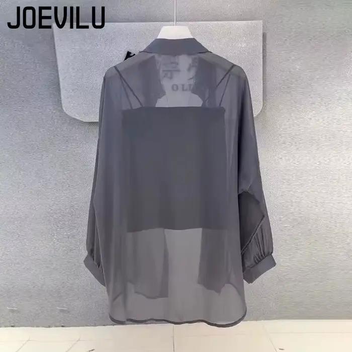 Chemise en mousseline de soie transparente pour femmes