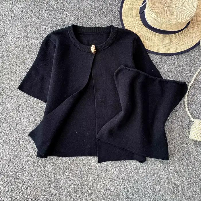 Femme Cardigan chandails courts tricoté