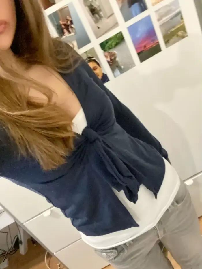 T-shirt femme smock à nœud papillon et bretelles, chic et doux, coupe slim simple, manches longues, babydoll, pour plage, shopping, mariages et vacances